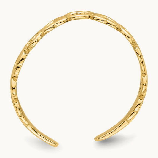 Adjustable Heart Toe Ring, 14K