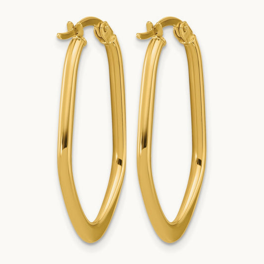 Polished Oval Hoop Earrings, 10K — Leslie's