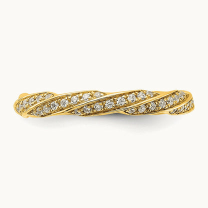 Complete Twisted Diamond Wedding Band, 14K