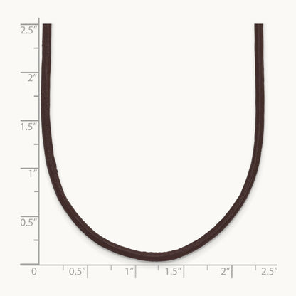 16in Brown Leather Cord Necklace, 2mm, 14K