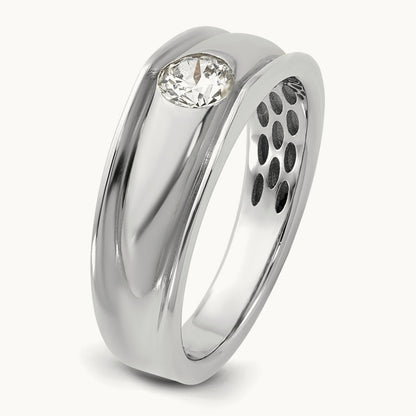 IB Goodman Mens Polished Complete 1/2ct Diamond Ring, 14K White Gold