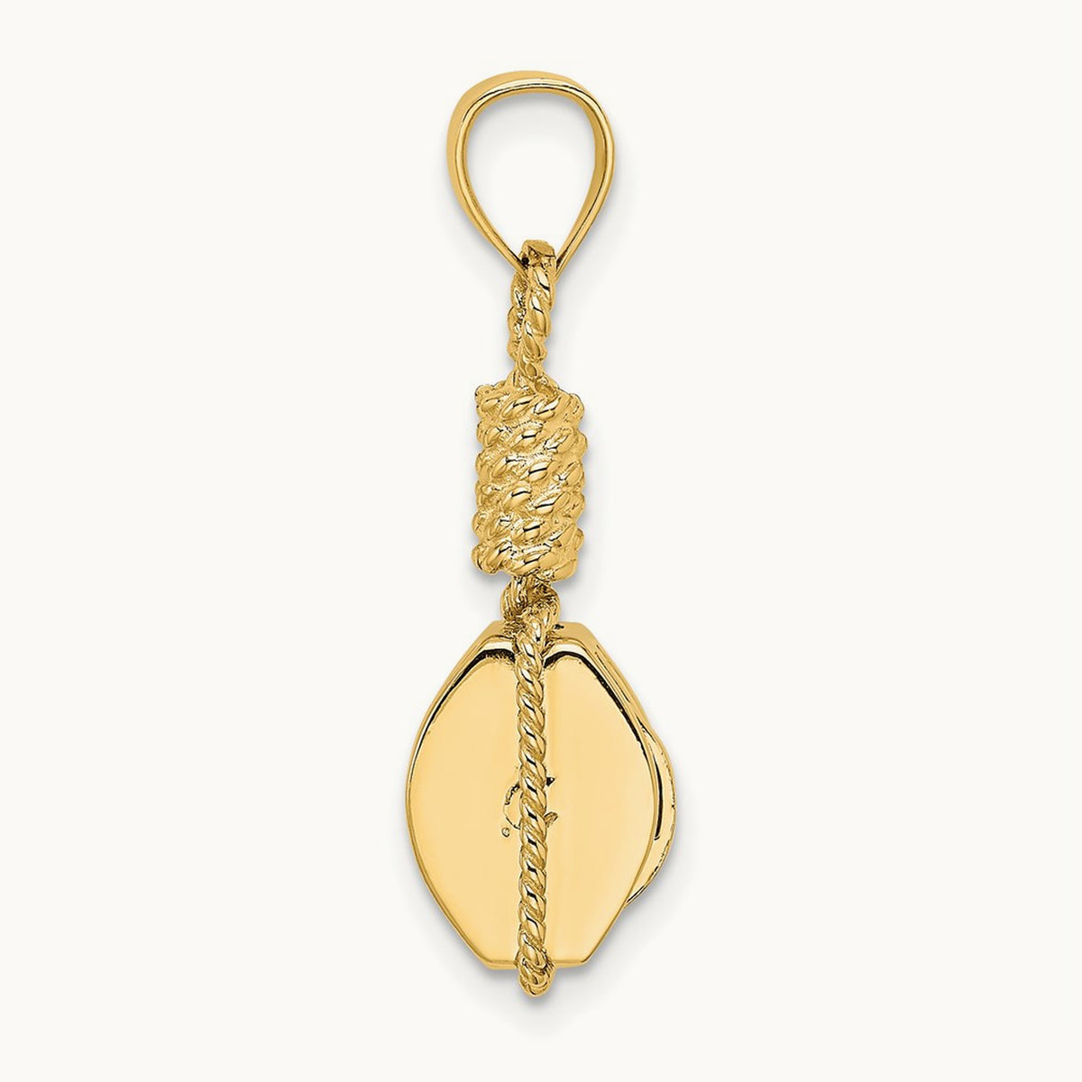 3D Block Mariners Pulley Charm, 14K