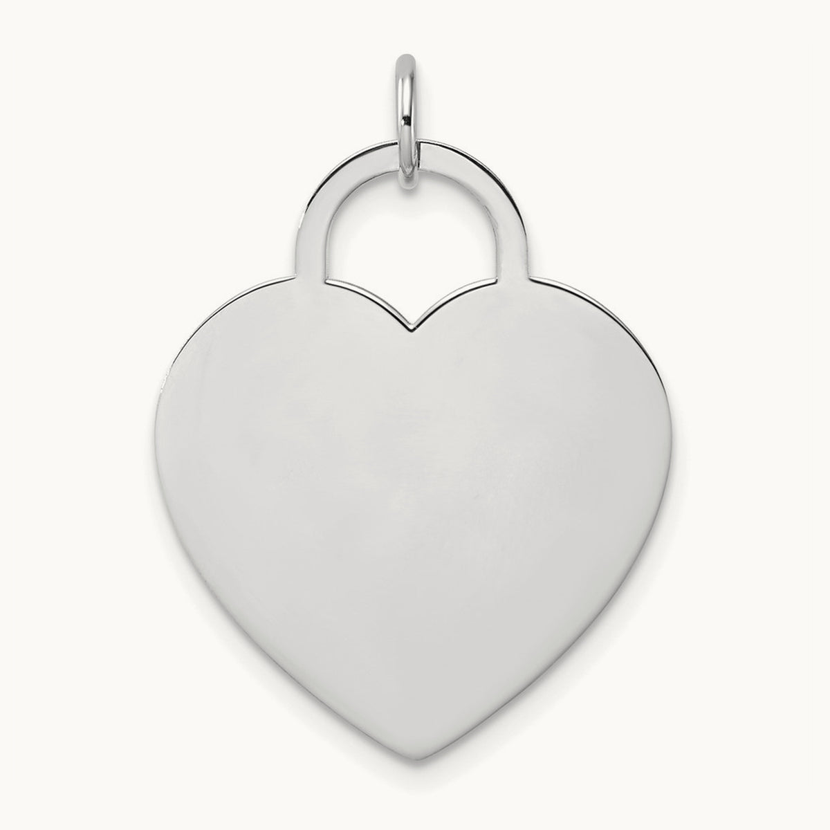 Heart Disc Charm, 14K White Gold