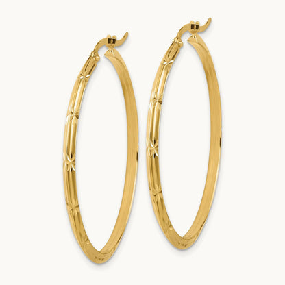Polished Diamond-Cut Hoop Earrings — 39.75mm