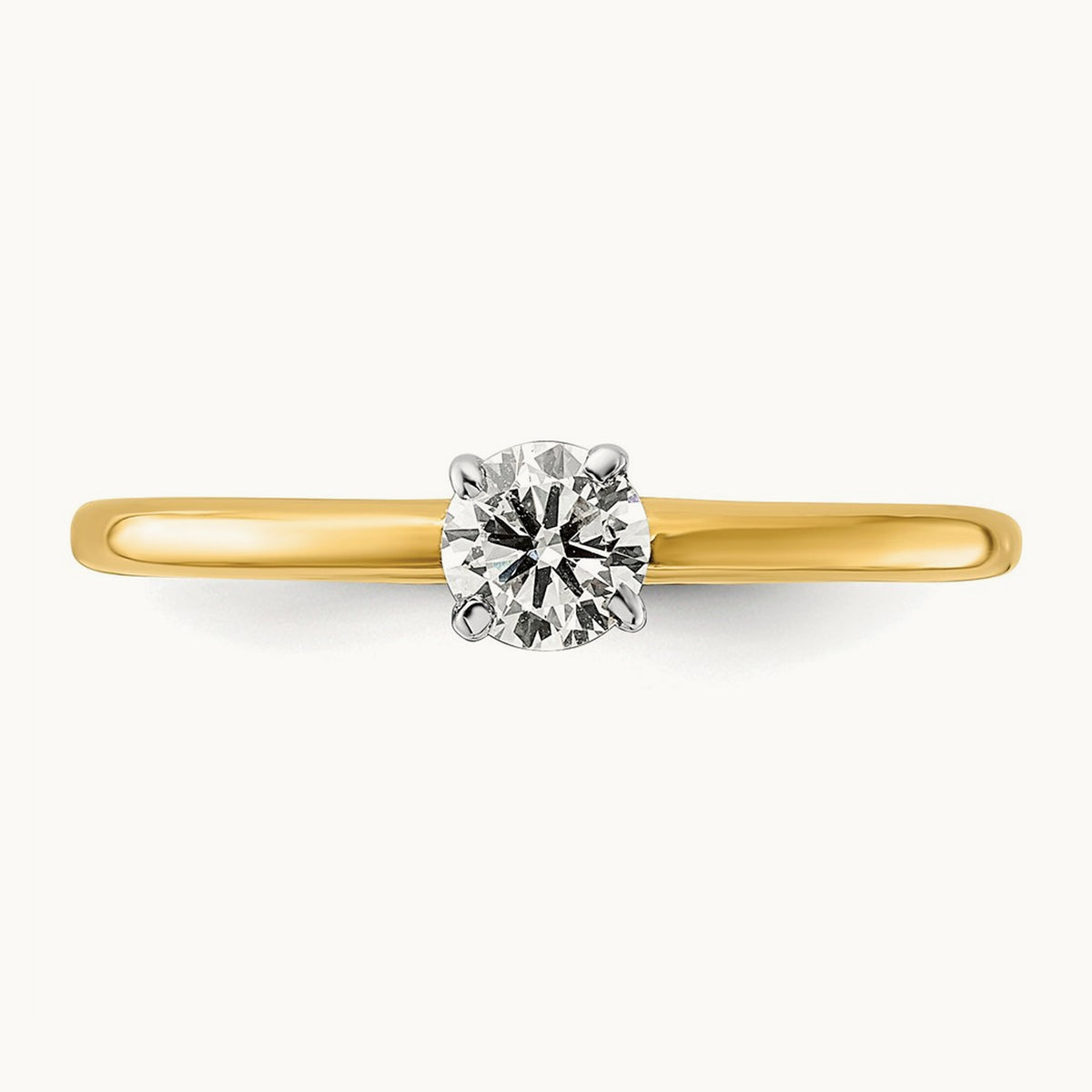 Round Solitaire Engagement Ring, 0.25-5.00 ct tw Lab-Grown Diamond — 1/3 ct, 14K Two-Tone