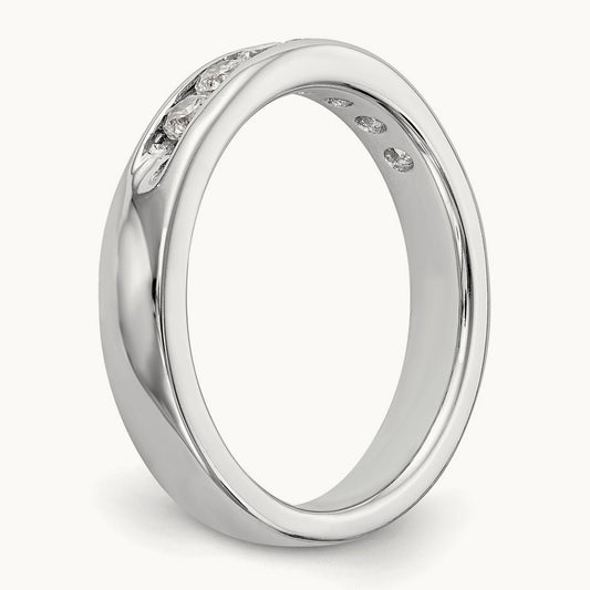 7-Stone Diamond Channel Band, 14K White Gold