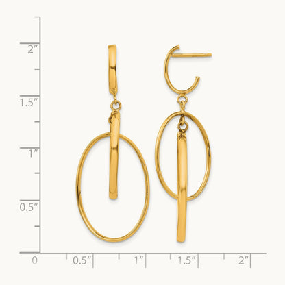 Polished Post Dangle Earrings, 14K — Leslie's