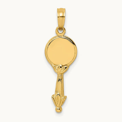 3-D Hand Mirror Charm, 14K
