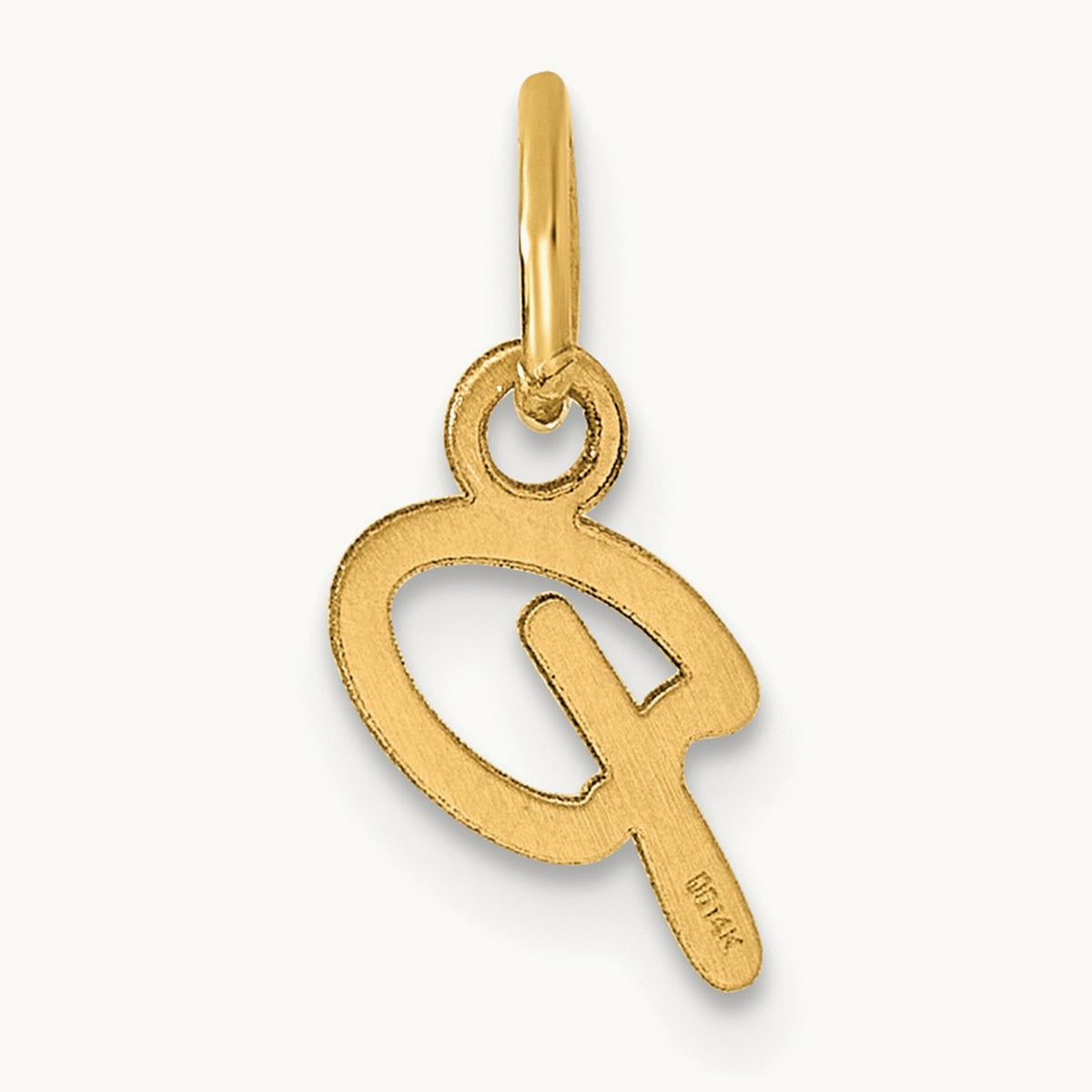 Uppercase Initial Charm — 14K Yellow Gold, P