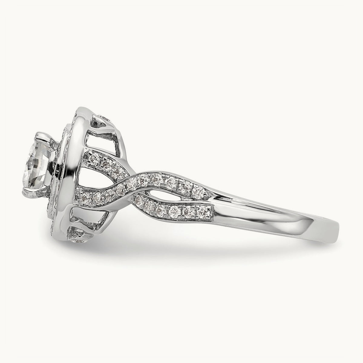 Cushion Semi-Mount Halo Engagement Ring, 0.50 ct tw