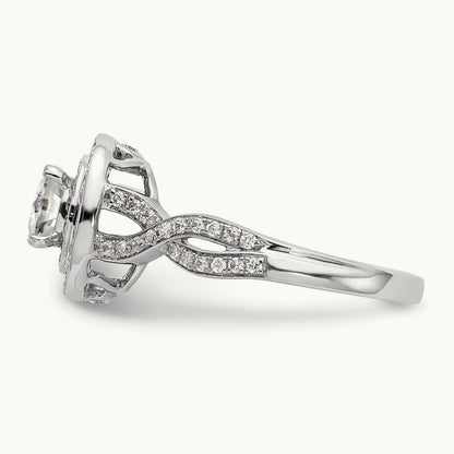 Cushion Semi-Mount Halo Engagement Ring, 0.50 ct tw