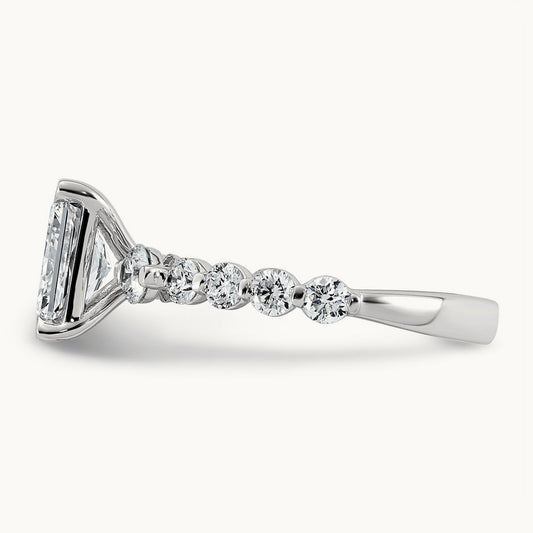 . Radiant Center with Round Sides Ring, 2 1/3-5 ct Lab-Grown Diamond