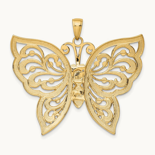 w/ Diamond-cut Butterfly Pendant — photo set