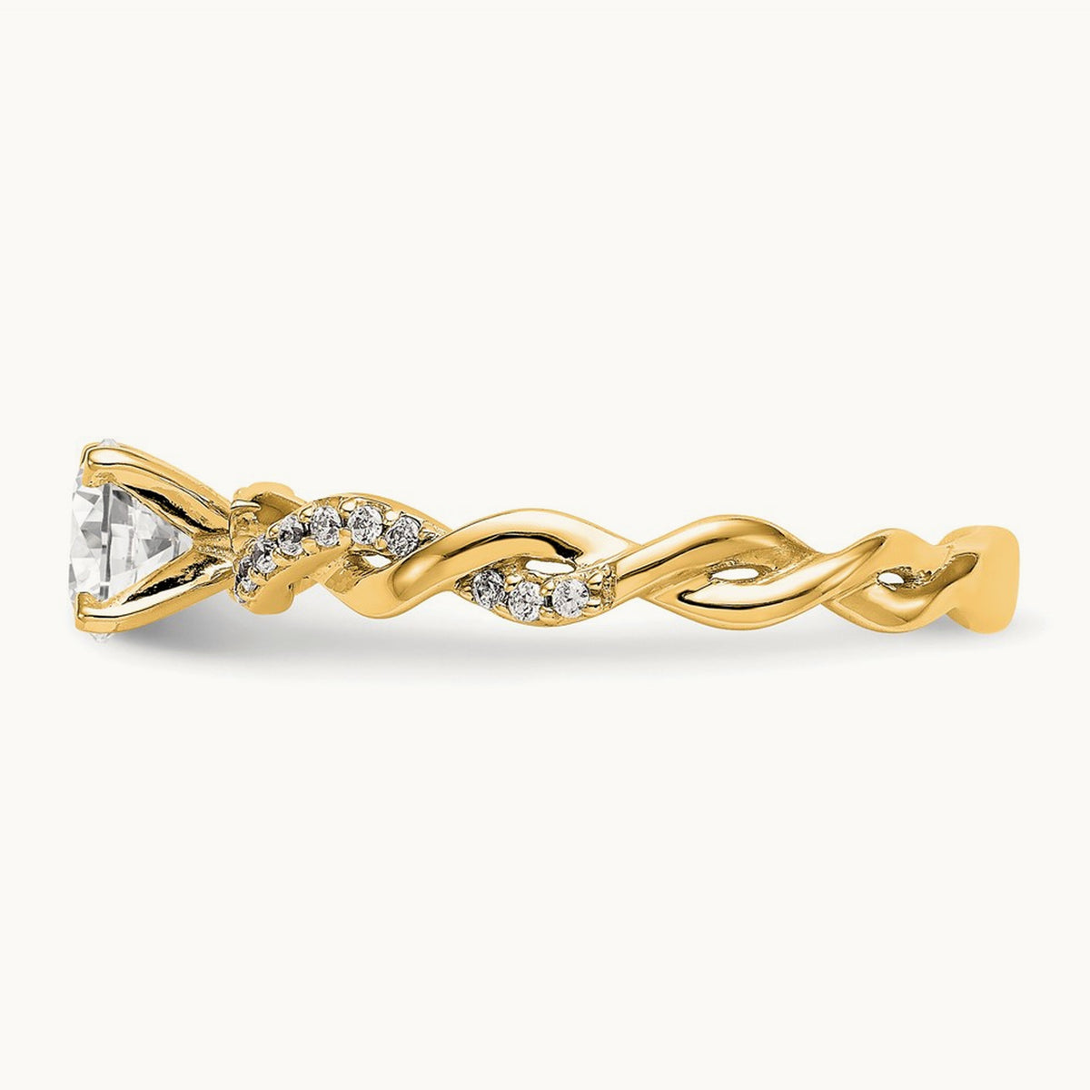 Peg Set Diamond Semi-mount Criss-Cross Eng Ring, 14K Yellow Gold
