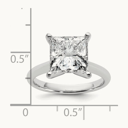 Princess 8X Ring, 5.00 ct tw Lab-Grown Diamond — 14K White Gold