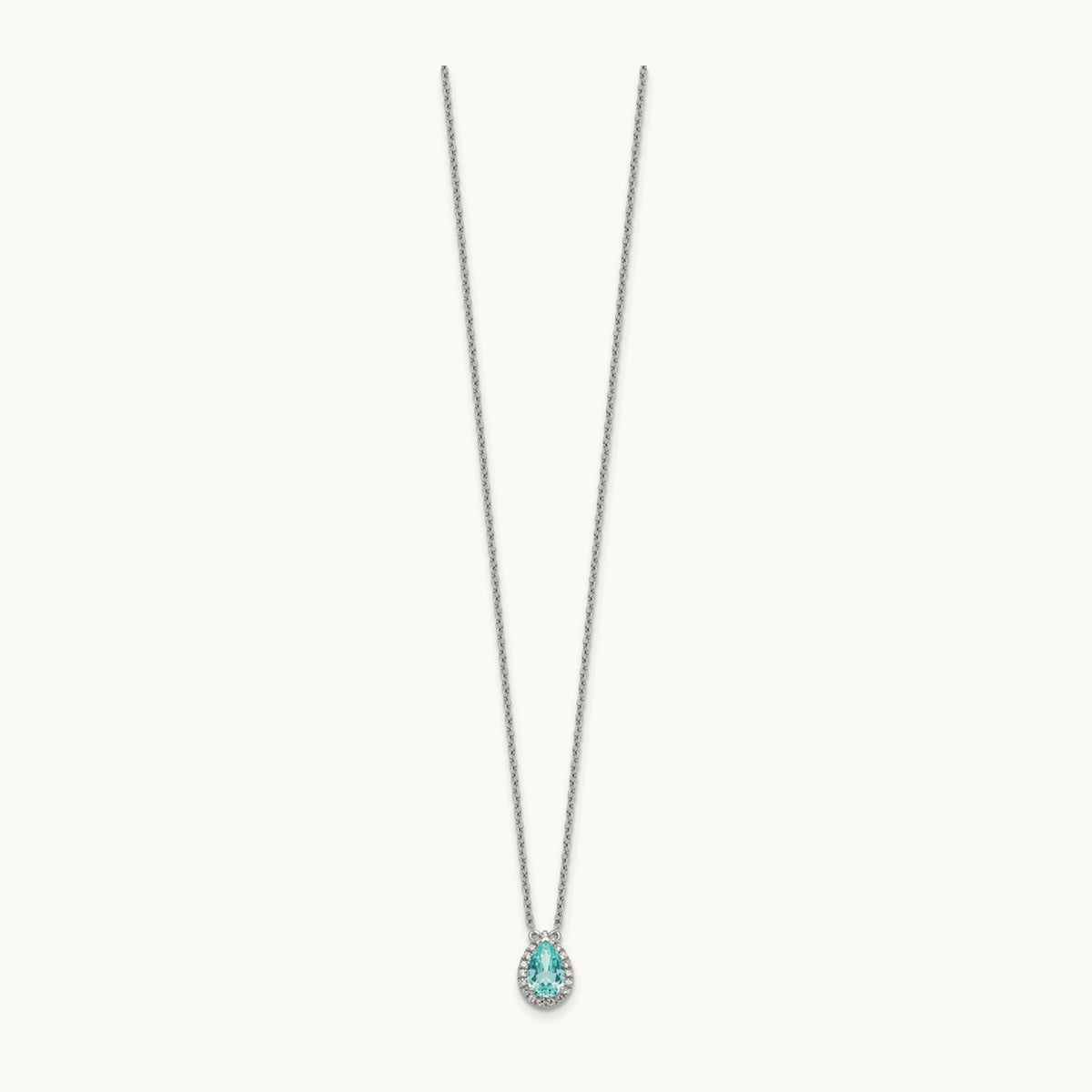 Created Paraiba Pendant Necklace, 0.15-0.25 ct tw Lab-Grown Diamond