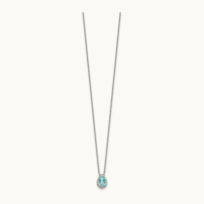 Created Paraiba Pendant Necklace, 0.15-0.25 ct tw Lab-Grown Diamond