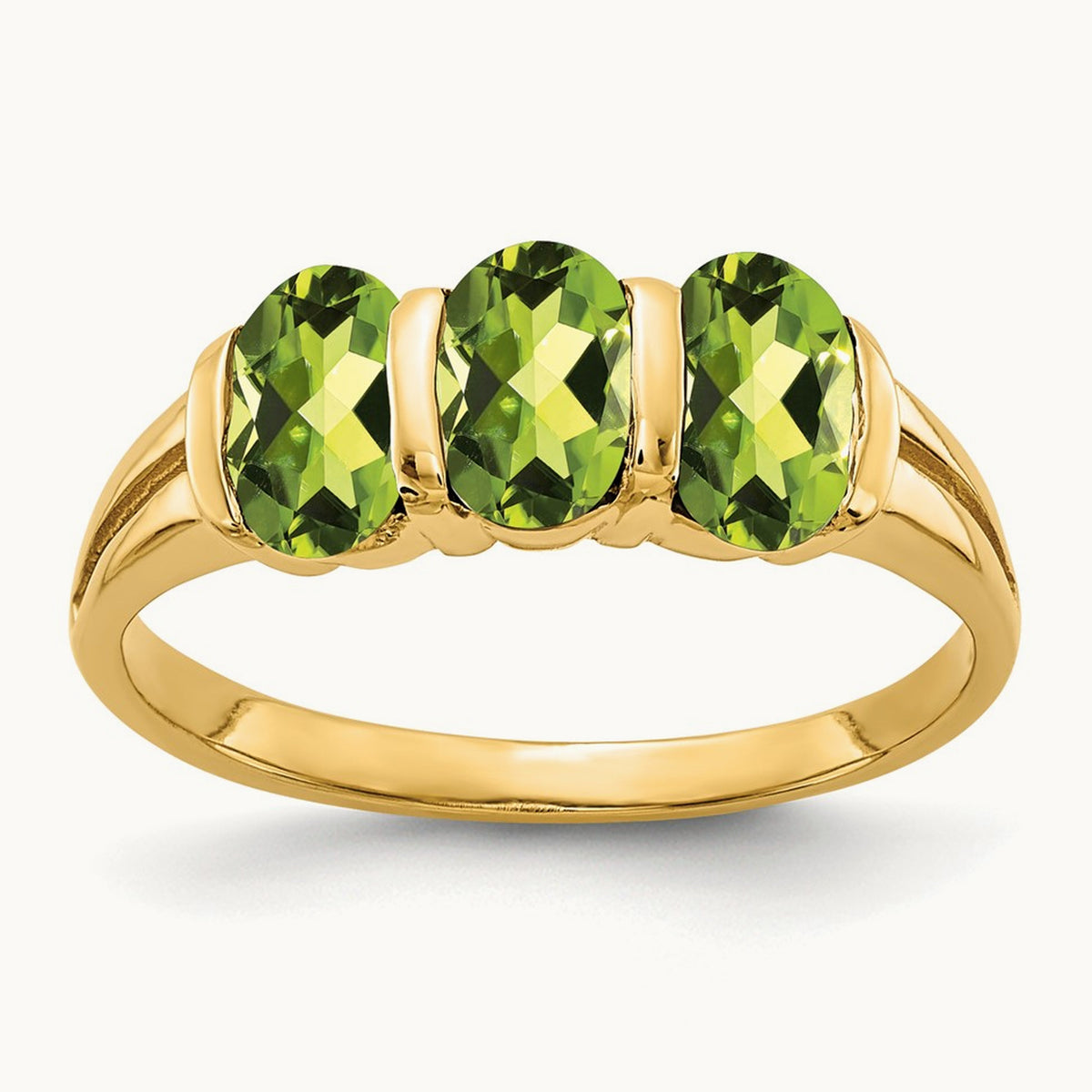 6x4mm Oval Peridot ring, 14K