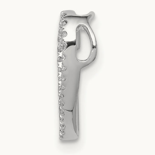 Diamond Vintage Heart Chain Slide — 14K White Gold