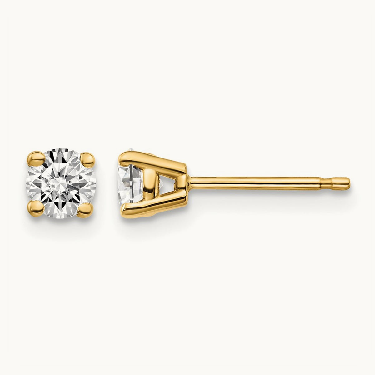 14y .50ct. I1 J-K Diamond Stud Push-on Post Earrings