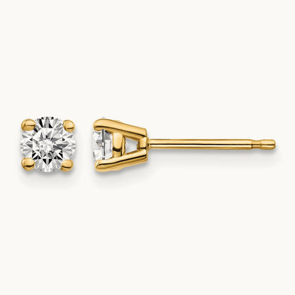 14y .50ct. I1 J-K Diamond Stud Push-on Post Earrings