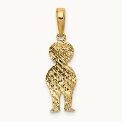 Boy with Hands in Pocket Pendant, 14K