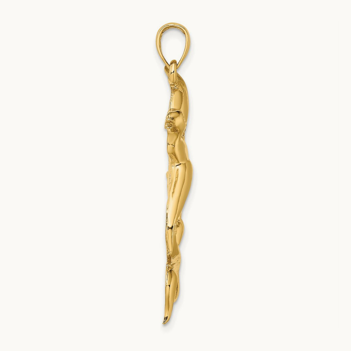 Duck Flying From Willow Charm, 14K