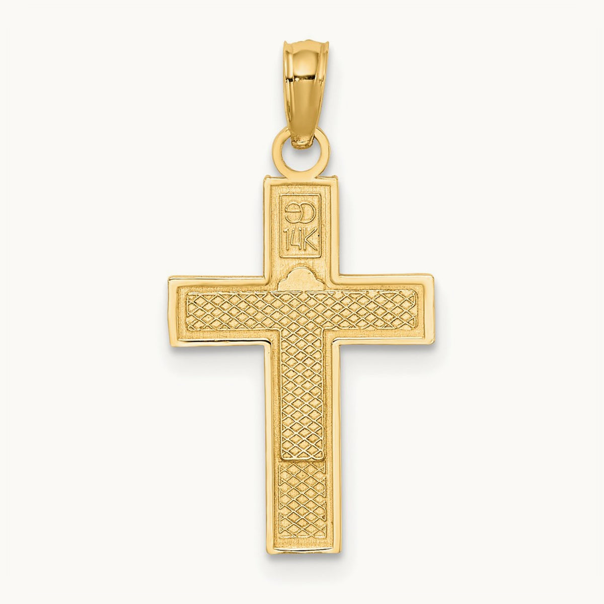 RN Caduceus Cross Charm, 14K