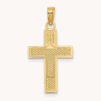 RN Caduceus Cross Charm, 14K