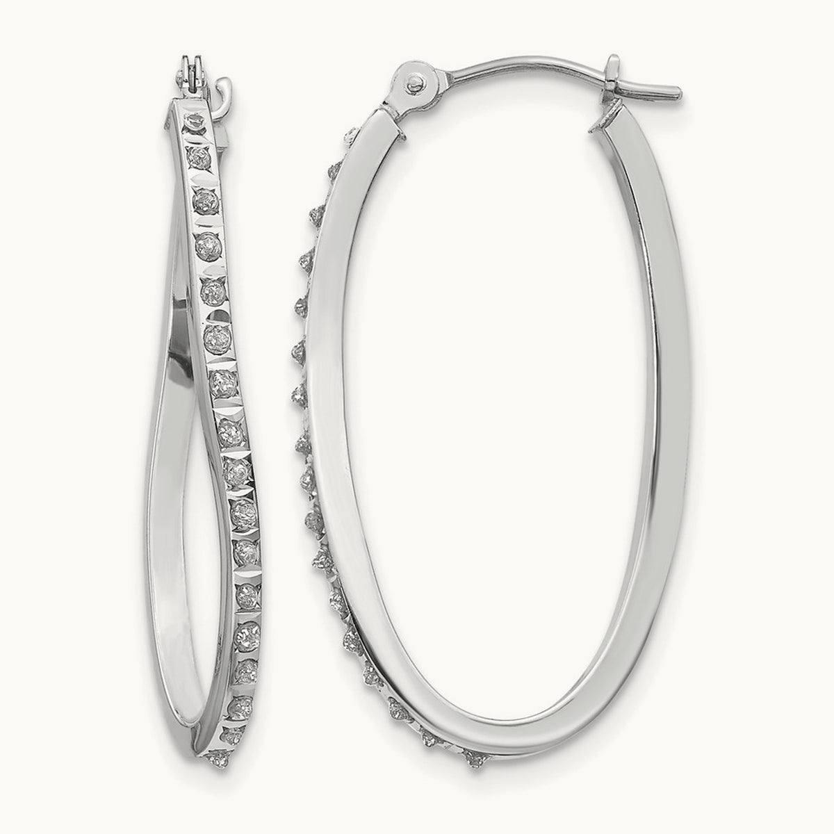 WG Diamond Fascination Diamond Dust/Accent Twist Hoop Earrings, 14K