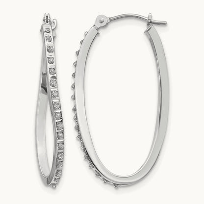 WG Diamond Fascination Diamond Dust/Accent Twist Hoop Earrings, 14K