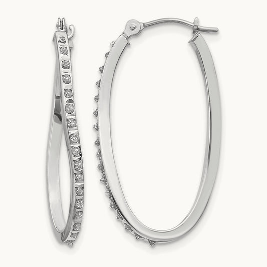 WG Diamond Fascination Diamond Dust/Accent Twist Hoop Earrings, 14K