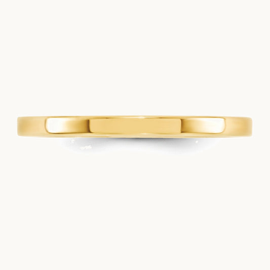 10K Yellow Gold 2mm Standard Weight Flat Comfort Fit Wedding Band