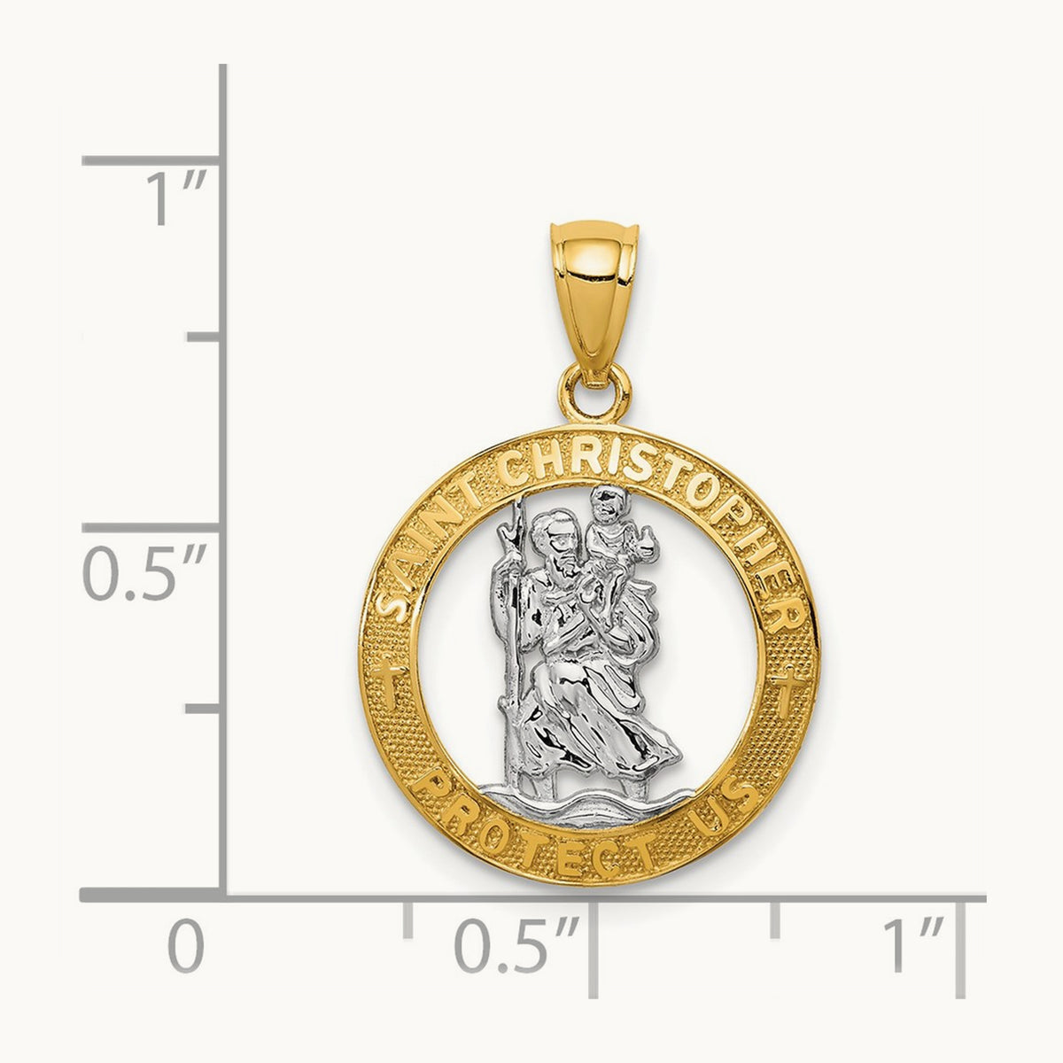 St Christopher Pendant with rhodium — 23.7mm