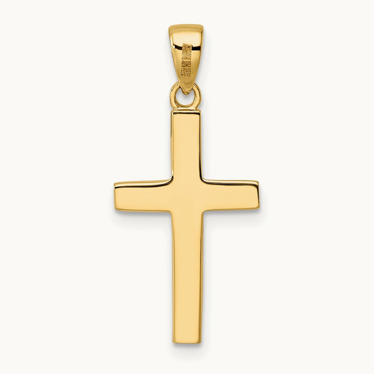 Polished Tapered Ends Hollow Cross Pendant — 26mm