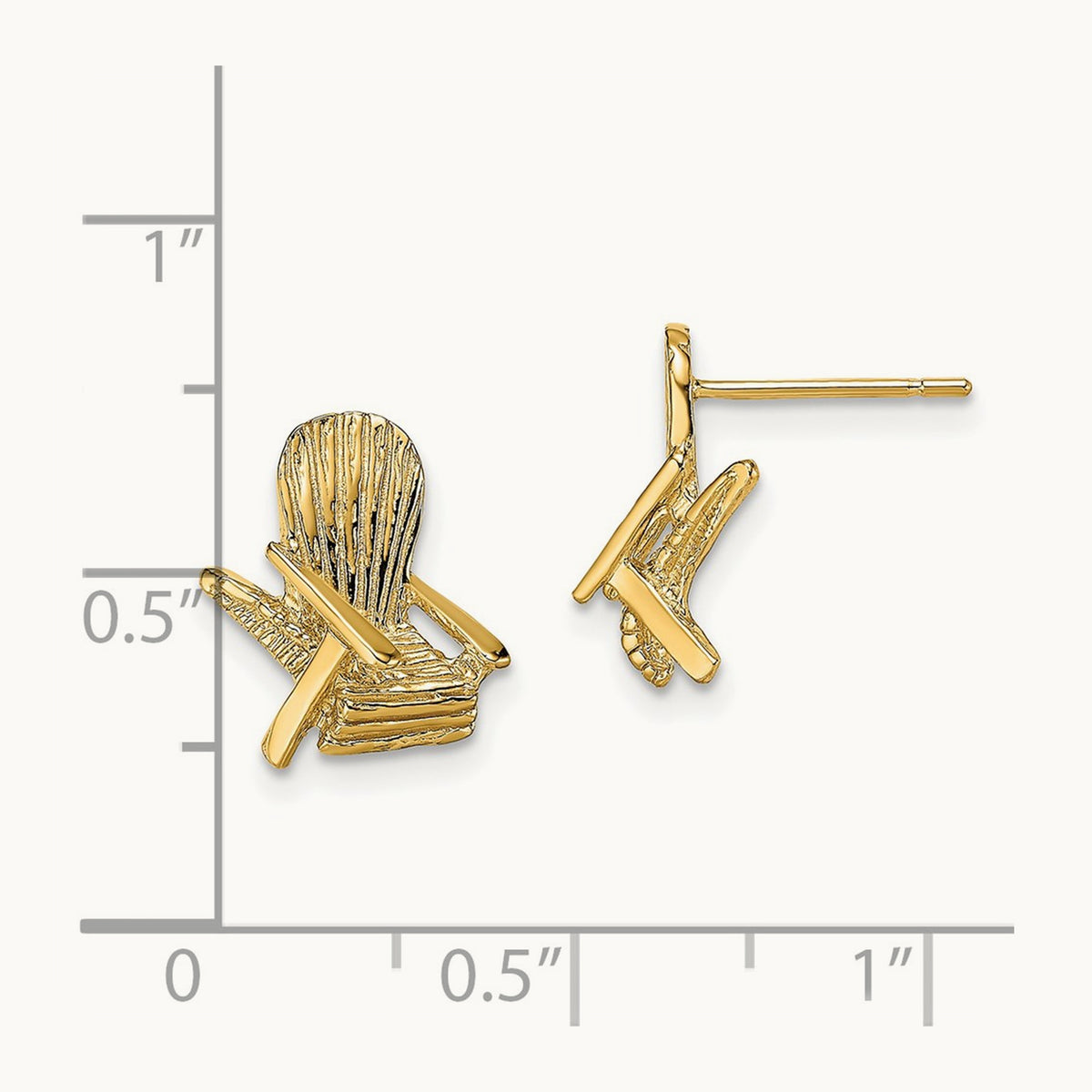 2-D Beach Chair Post Earring, 14K