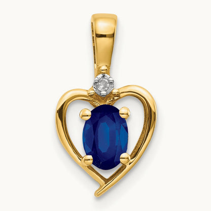 Sapphire and Diamond Heart Pendant — photo set