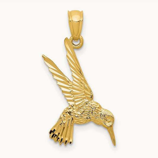Hummingbird Pendant, 14K