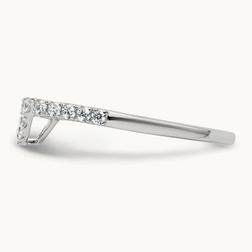 Diamond Contour Wedding Band, 14K White Gold