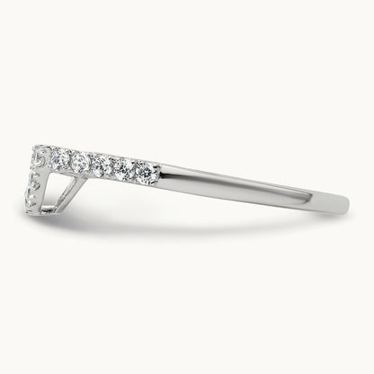Diamond Contour Wedding Band, 14K White Gold
