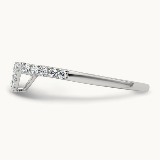 Diamond Contour Wedding Band, 14K White Gold
