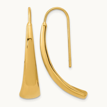 Polished Wire Hollow Earrings, 14K