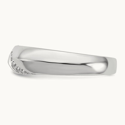 Diamond Mens Ring, 14K White Gold