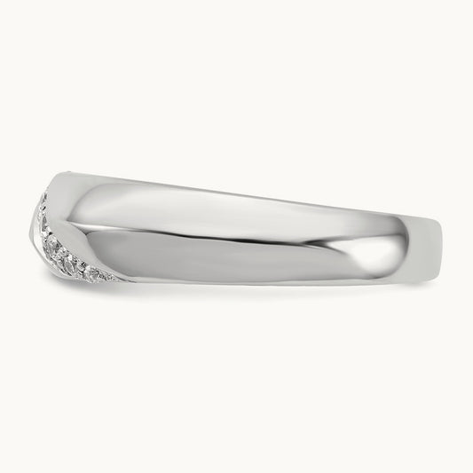 Diamond Mens Ring, 14K White Gold