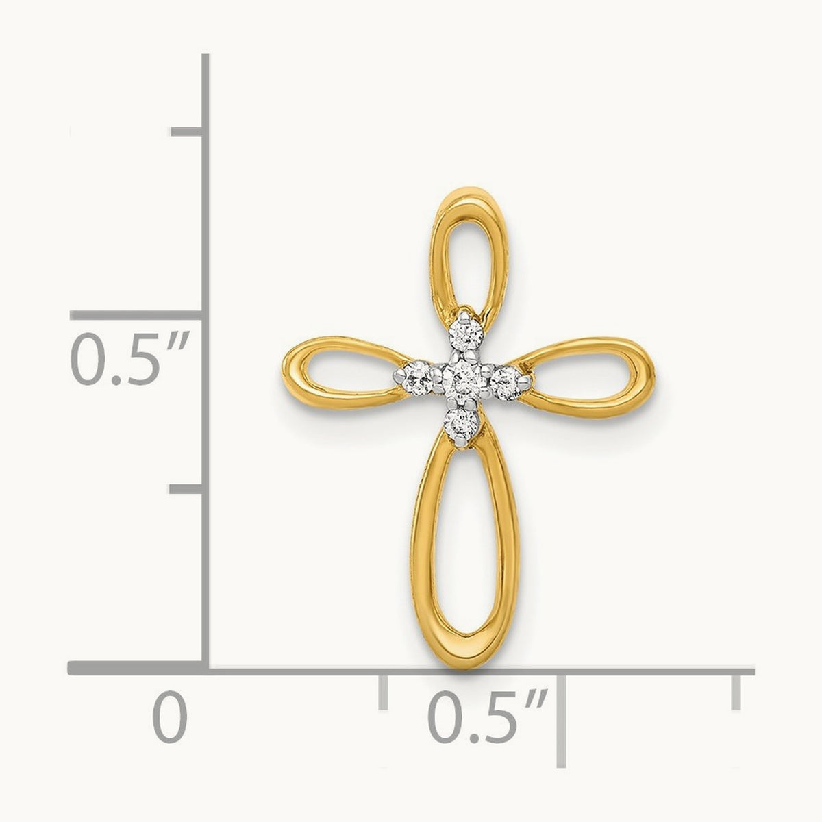 Diamond Cross Slide Pendant — photo set