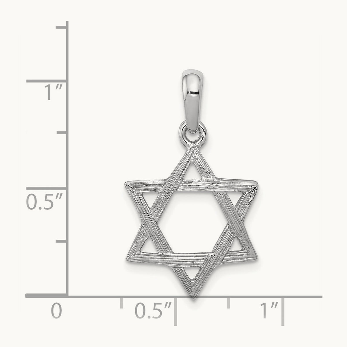 Star Of David Pendant, 14K White Gold