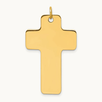 Polished Cross Charm, 14K