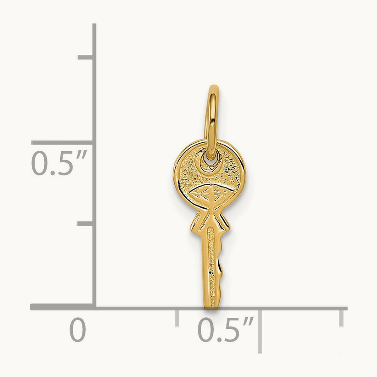 Polished 3D Rounded Top Key Charm — 16mm