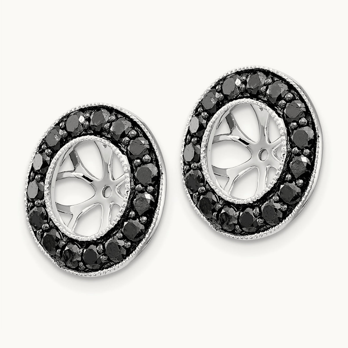 Black Diamond Earring Jackets — 14mm, 1.01 ct