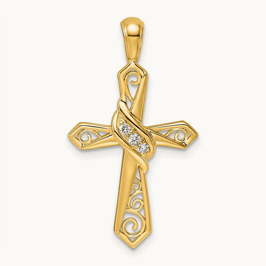1/20ct. Diamond Cross Pendant — photo set